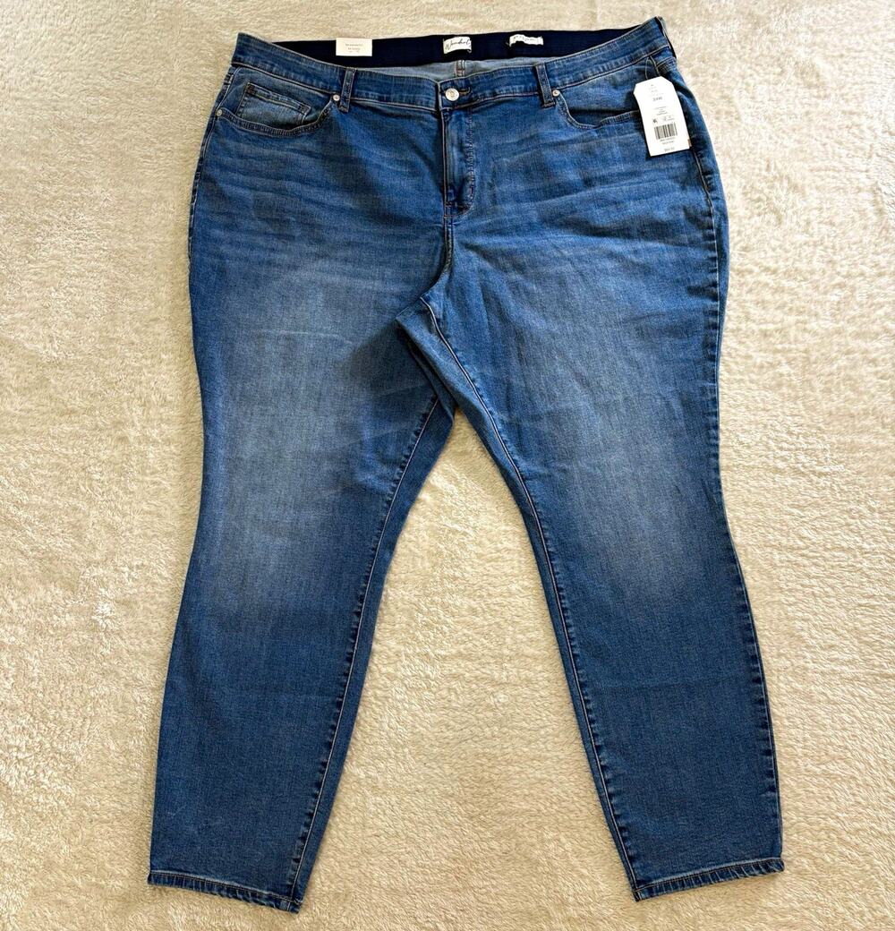 Wonderly Curvy Jeans Womens 24W Mid Rise Skinny Medium Wash Stretch NWT
